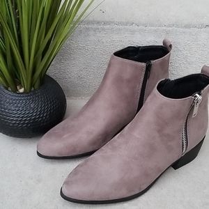 City Classified Gray Ankle Zip Boots